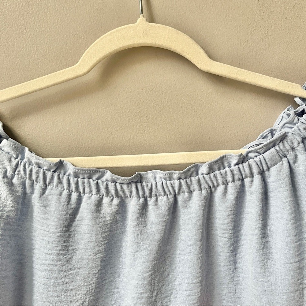 Entro Blouse Top Women's Small Ruffles Light Blue Feminine Coastal Beach Date - Picture 12 of 12